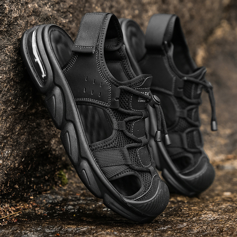 Sandalias transfronterizas para hombres, ropa exterior de verano, zapatos de playa de la cueva Baotou, zapatos de vadeo al aire libre, sandalias deportivas de río al por mayor