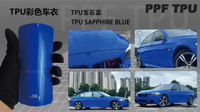 Automotive Film: a 5-Year Warranty, Casting-Grade - 15215m-5-years-warranty-tpu-sapphire-blue-water-sticker