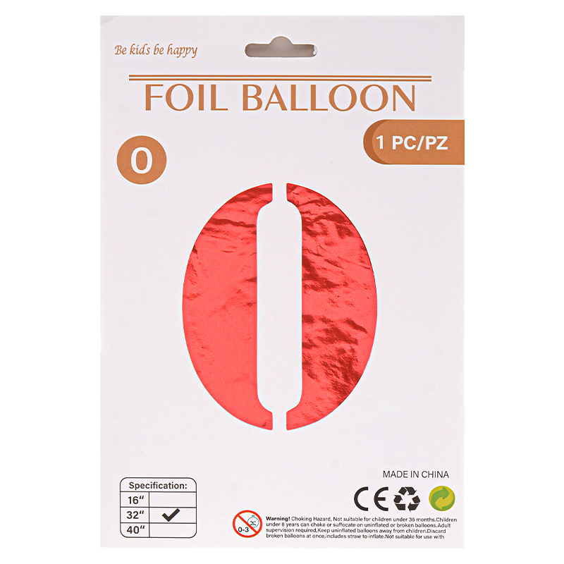 32 pulgadas Tarjeta de papel digital OPP globo de embalaje independiente fiesta de cumpleaños ambiente decorativo globo