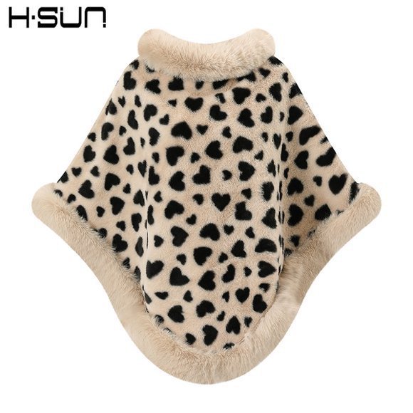 Capa tipo chal de otoño e invierno 2026, nueva bufanda de piel sintética de conejo, abrigo de punto para mujer, prenda exterior holgada y versátil. image 31