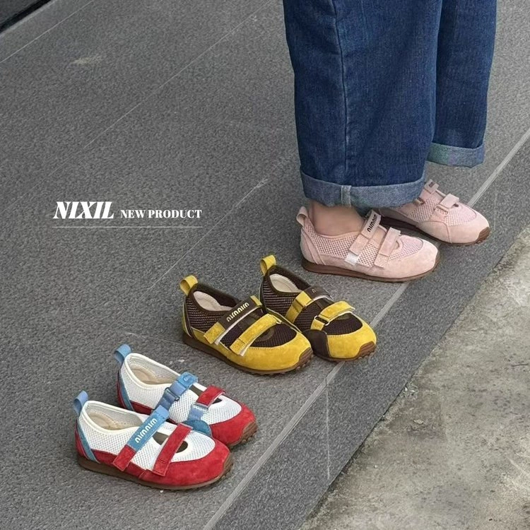 Девушки балет принцесса сетчатая обувь 2025 новая повседневная обувь корейская мода летняя детская обувь детская одиночная сетевая обувь для обучения