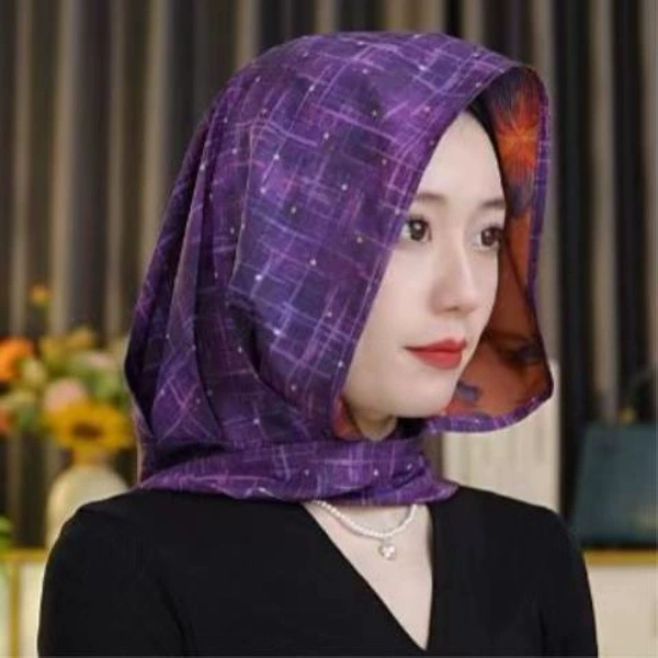 Ribbed satin scarf hat-Star