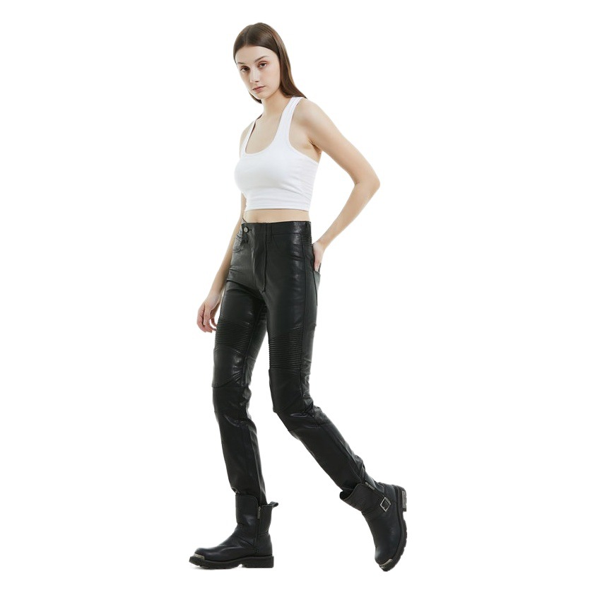 Volero motocicleta montar Pantalones mujer Caballero invierno forro polar forrado cálido viento impermeable motocicleta retro caída-resistente pantalones de cuero