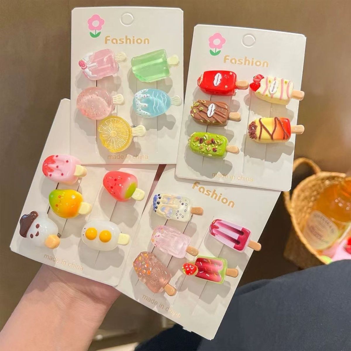 Cute Mini Ice Cream Hair Clip for Women, Fun and Quirky Bangs Clip, Creative Duckbill Clip, Personalized Hairpin Hair Accessory