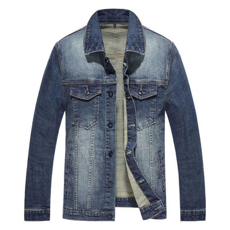 Chaqueta casual de mezclilla de los hombres de moda chaqueta de primavera y otoño juventud solapa ropa de mezclilla de moda superior