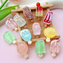 冰透树脂配件仿真水果冰棒diy卡通奶油胶配饰洞洞鞋扣材料件吊坠
