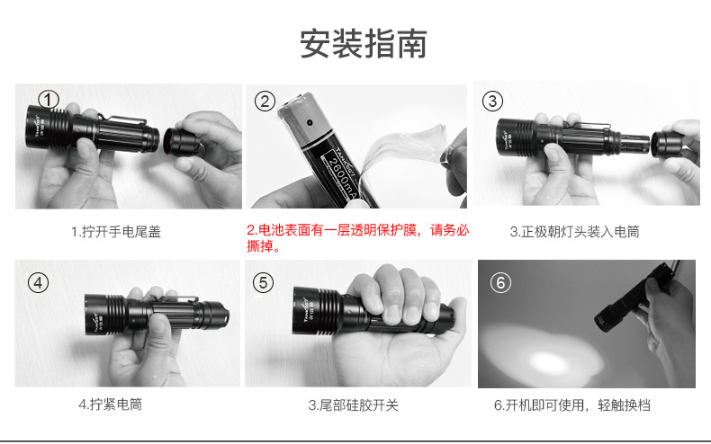 TANK007 outdoor handheld flashlight dual light source White light purple light industrial detection ultraviolet fluorescent agent detection