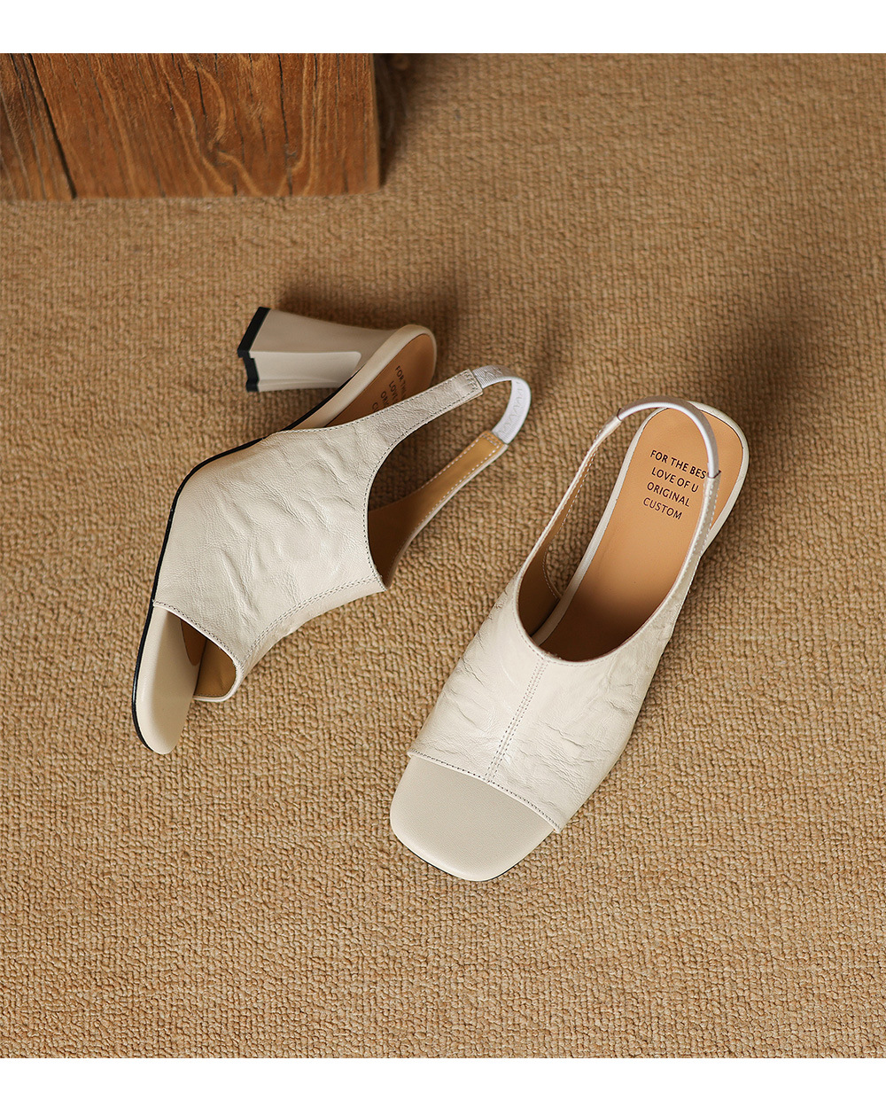 Sandal cao gót nữ hở mũi quai ngang gót vuông 7 cm mũi vuông phong cách Hàn — Đen và cao 7 cm chi tiết 20