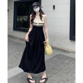 时尚气质温柔甜辣美无袖连衣裙女夏季爆款赫本风修身显瘦针织裙