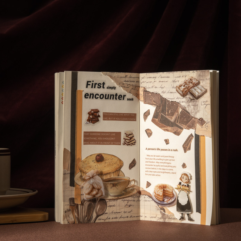 Material troquelado de material doble en caja de salsa de tomate para niñas, material de cuenta manual con tema de chocolate de caja de música sedosa e inteligente