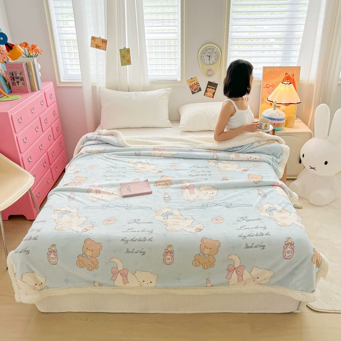 Новый стиль принт молочный бархат кашемировое одеяло одеяло для отдыха мультяшное одеяло многофункциональное одеяло трансграничное одеяло