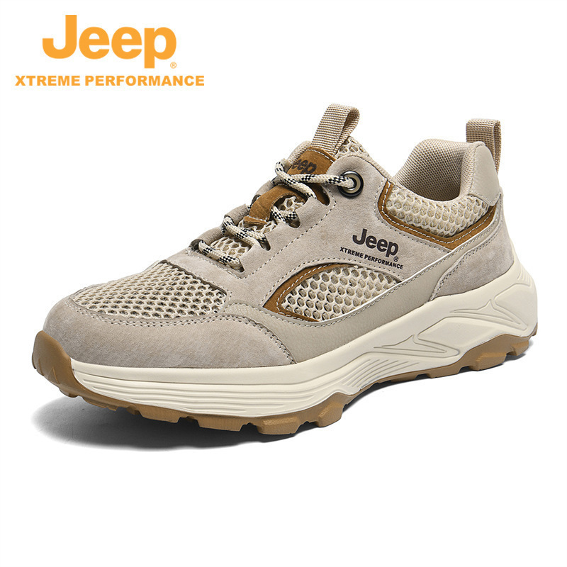 Jeep/Jeep Breathable Mesh Shoes, Lightweight Non-Slip Hiking Shoes, Fashionable and Versatile Casual Shoes, Breathable and Heightening