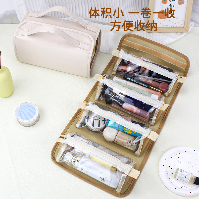 Removable folding cosmetic bag 2023 new large capacity storage bag travel portable four-in-one cosmetic bag