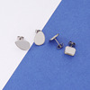 Foreign trade thermal sales of stainless steel square earrings bottoming trunk accessories DIY water droplet shaped ear needle bottom support