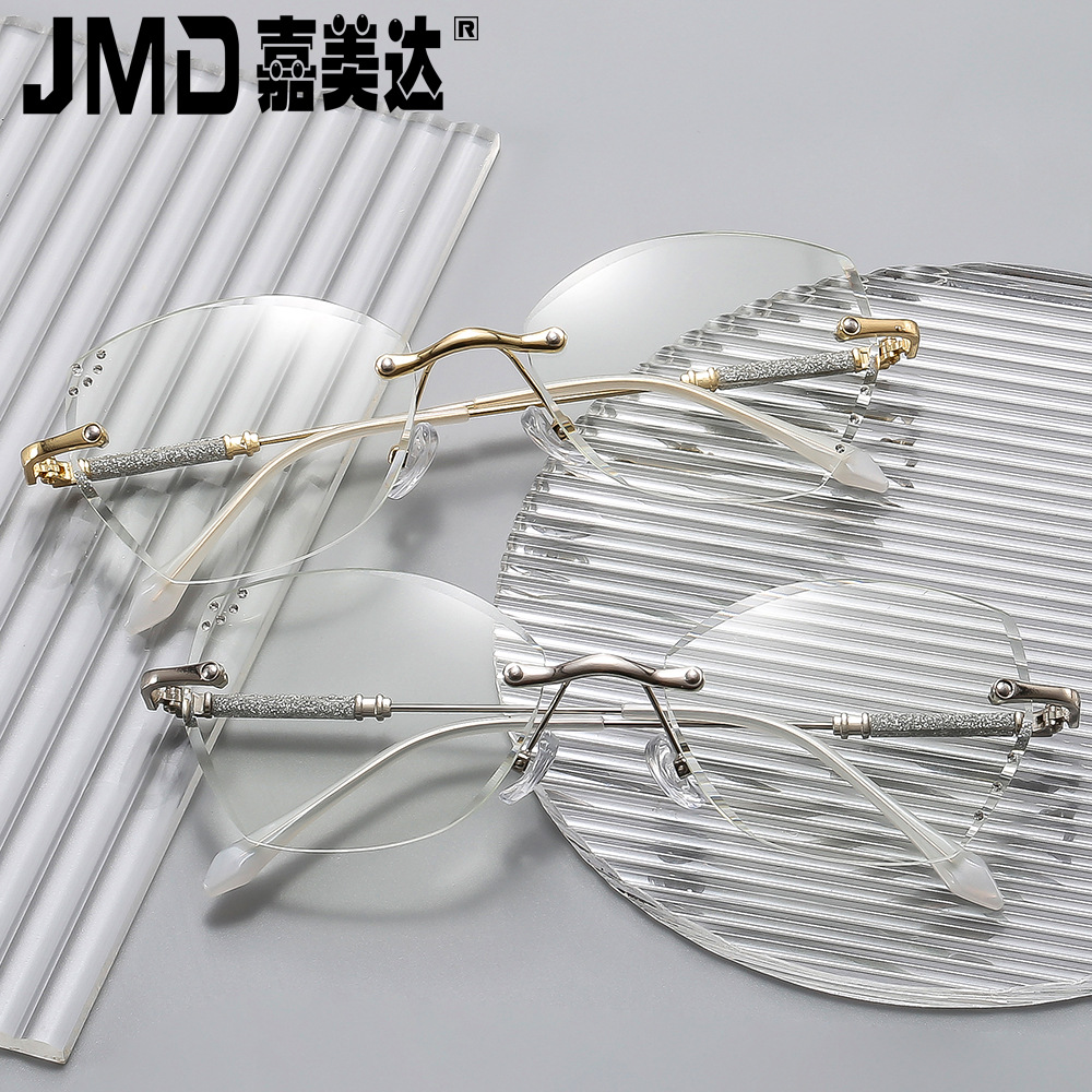 New style youthful frameless diamond-encrusted reading glasses for…