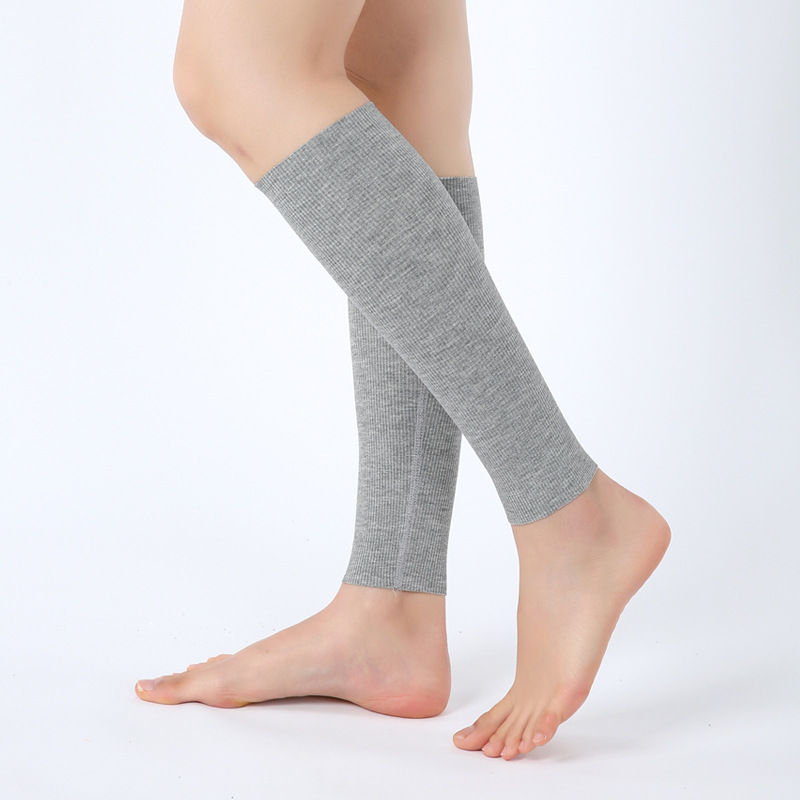30cm Summer Modal Rib Warm Calf Protection Air-conditioned Room Moon Sleeping Stretch High Tube Pedal Leg Beauty