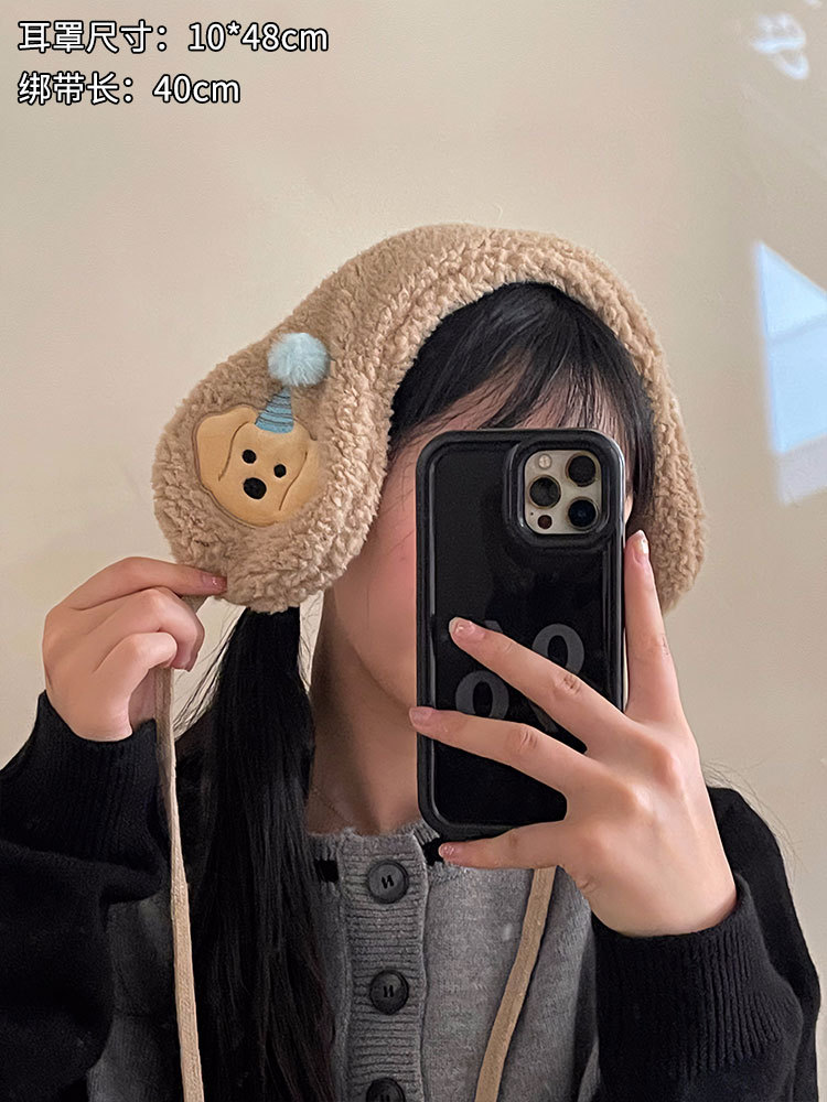2023 nuevas orejeras invierno cálido invierno de las mujeres forrado de lana gruesa a prueba de viento anticongelante protección contra el frío orejeras montadas en la cabeza