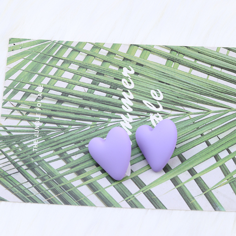 9g Weight Earrings Classification 1 Pair Quantity Daily Occasion Acrylic Material Heart Shape Pattern Women'S Gender Spray Paint Design Fashion Style 1 Pair Fashion Heart Shape Spray Paint Arylic Earrings 12