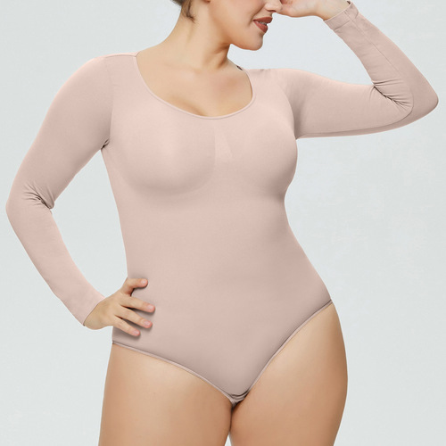 European and American one-piece underwear, tummy-tightening, butt-lifting, body-shaping one-piece, women's tight-fitting long-sleeved corset body-shaping garments