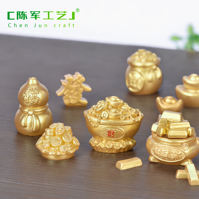 Fortune Money Tree Accessories Decorations Mini Ornaments Small DIY Rolling New Year Landscape Accessories Micro Ingot Gold