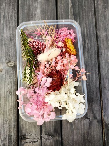 Christmas Mixed Dried Flower Box DIY Handmade Real Dried Ball Perennial Flowers Multicolor Set Activity Material Pack Flower Ring