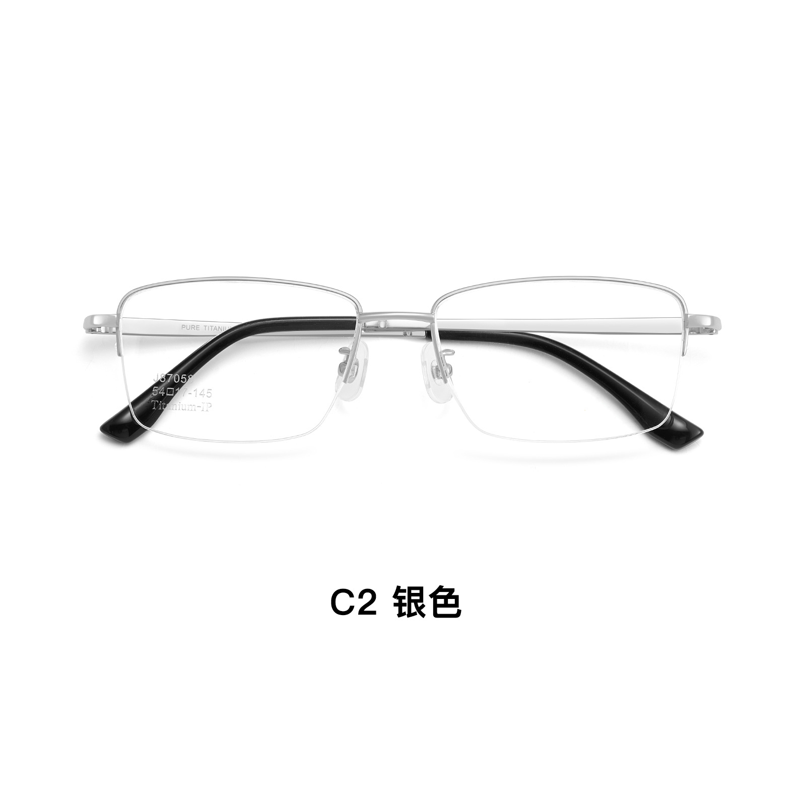 Oficina de negocios ocio de medio marco para hombres marcos de gafas de titanio puro ± 15 ° piernas de titanio expandidas sin pellizco de cara Danyang lote de gafas