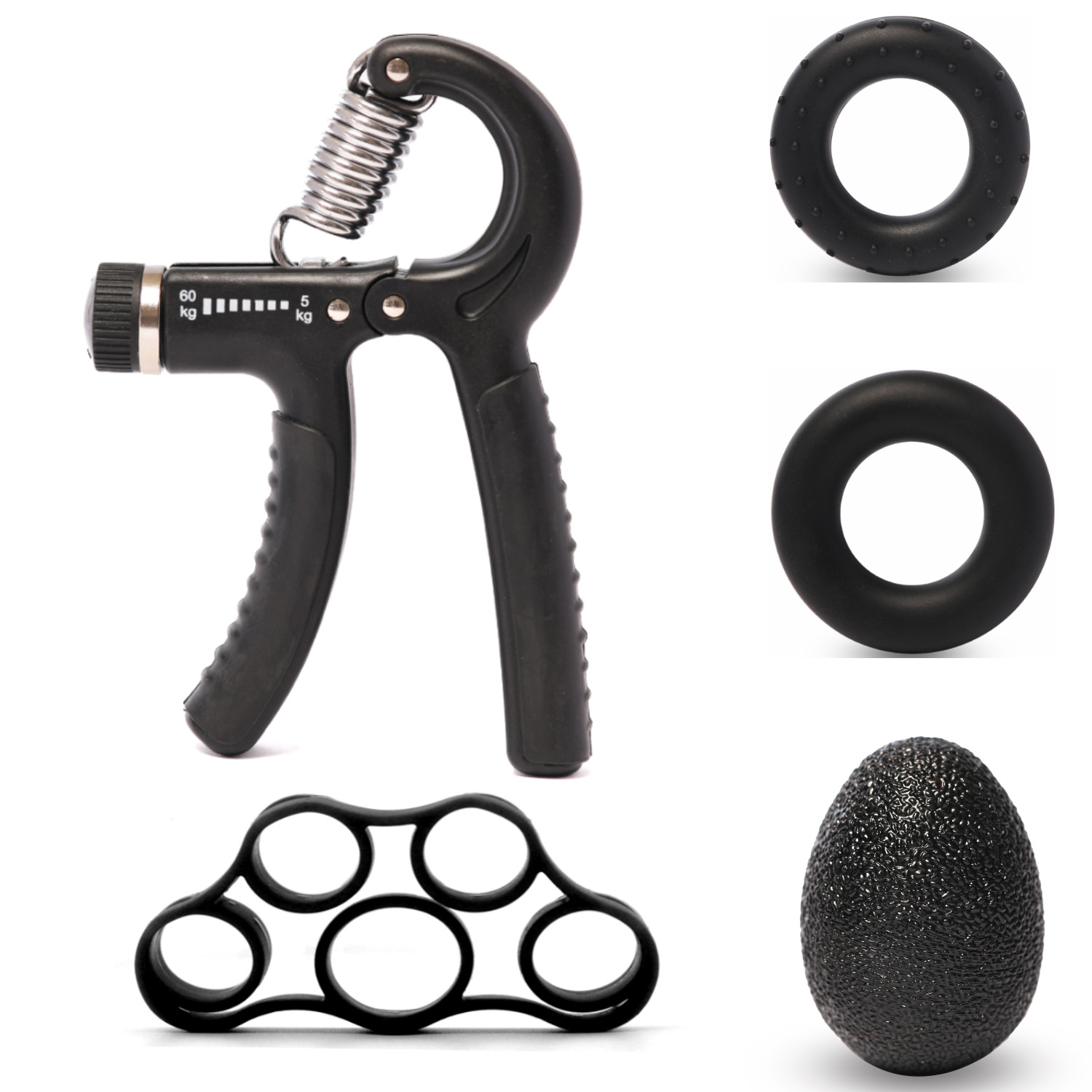 Juego de dispositivo de agarre ajustable Juego de dispositivo de agarre de fuerza de mano de cinco piezas Ejercicio Dispositivo de entrenamiento de mano Rehabilitación de dedos