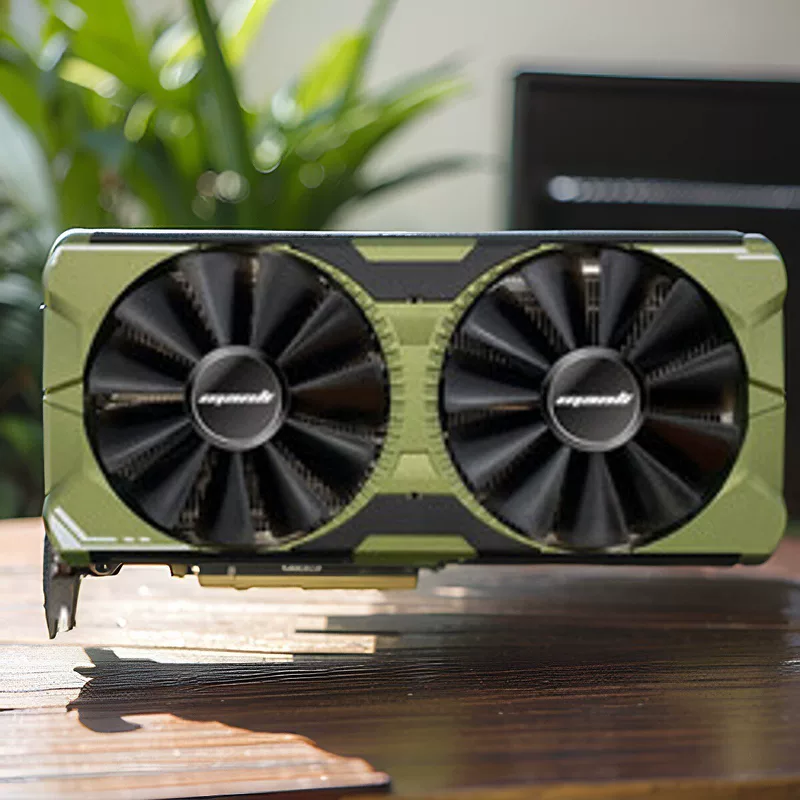 GeForce RTX® 4070 Super 12GB GDDR6X 220W двойной вентилятор зелёный видеокарта Wanli