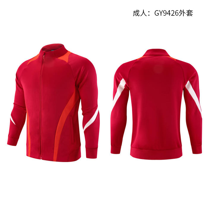 Cuello vertical empalme transfronterizo de dos piezas primavera y otoño grupo running trajes deportivos juveniles trajes deportivos personalizados para hombres