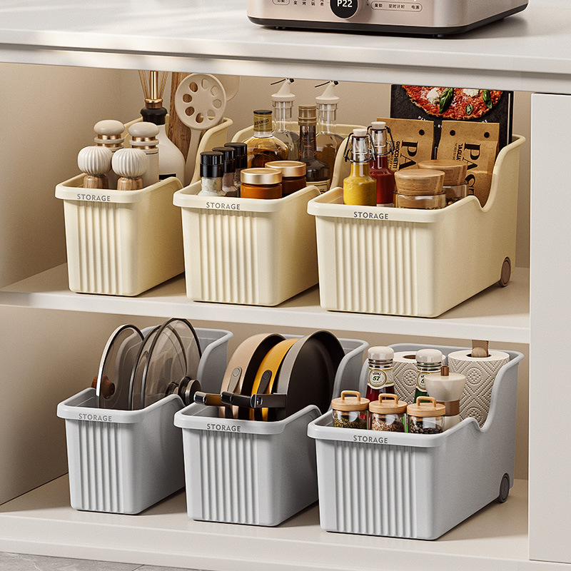 Kitchen Storage Box Storage Box Pot Lid Pot Storage Rack Household Multifunctional Cabinet Storage Plastic Shelf