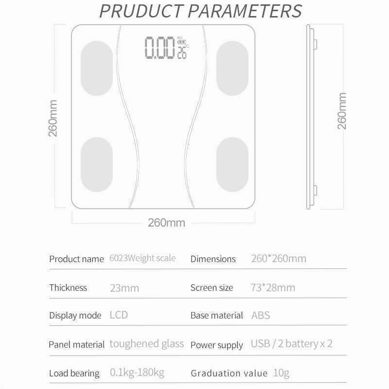 Smart and Precise Body Fat Scale, Home Use Fat Scale, Adult Bluetooth Scale, Human Scale, Small Electronic Scale