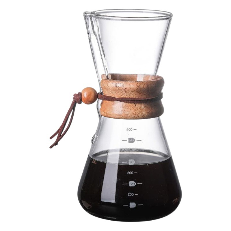 Cafetera artesanal con filtro, taza de filtro de vidrio, juego de cafetera, cafetera pequeña de goteo para el hogar.
