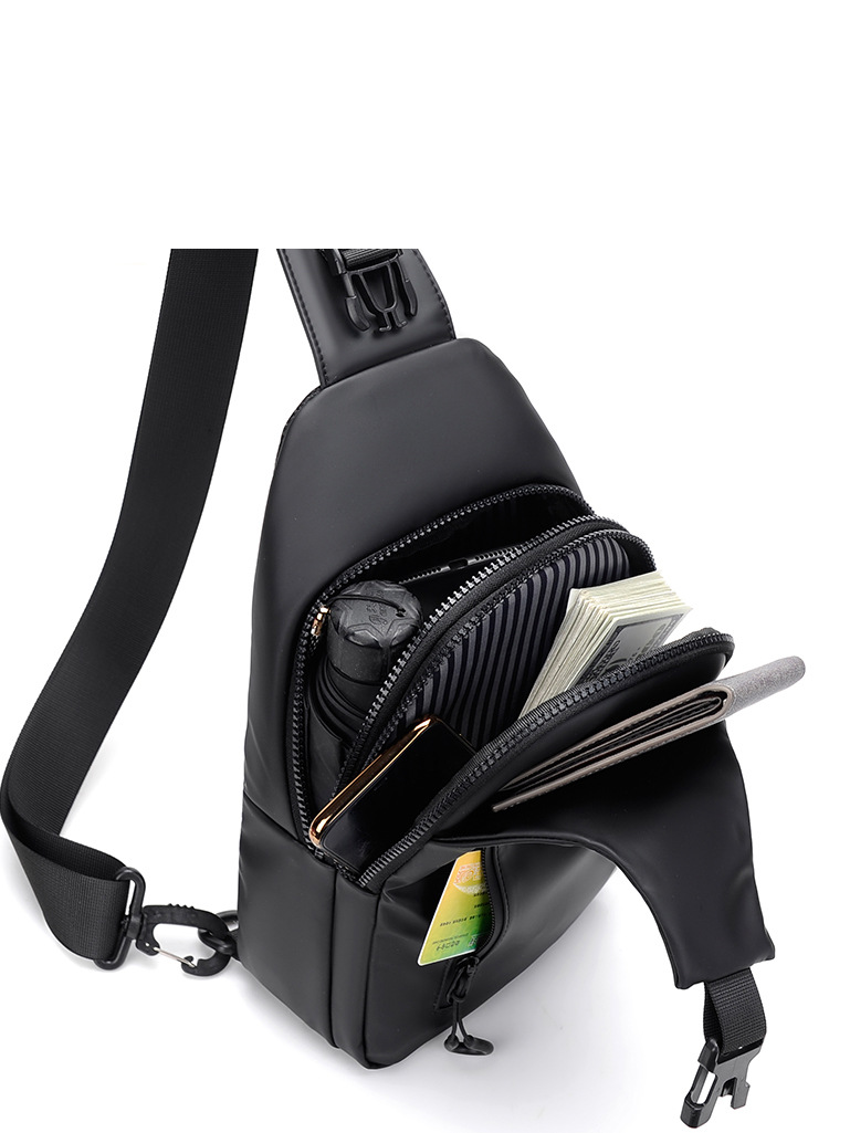 Bolsa de pecho DE LA PU de los hombres de Corea del Sur bolso de hombro de la moda de gran capacidad mochila a prueba de salpicaduras bolsa de pecho impreso logo una generación