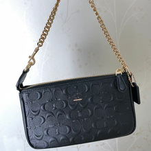 2024新款C纹浮雕链条麻将包复古真皮腋下小方包nolita19手拎包女