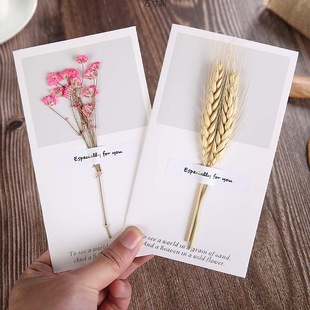Small fresh dried flower greeting card nurse mother's day thank you blessing birthday small card to send employees and customers a wholesale