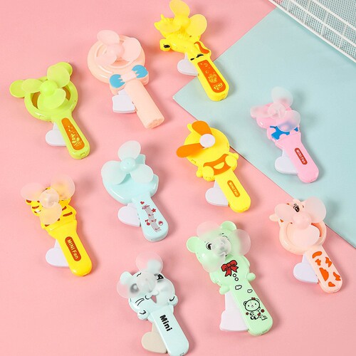 Cartoon hand-pressed small fan hand-held manual portable mini cute children's toys wholesale street stall floor push gifts