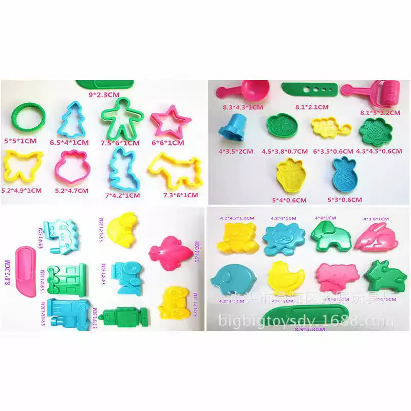 亚马逊热销全新料36件套彩泥工具套装儿童玩具橡皮泥粘土饼干工具