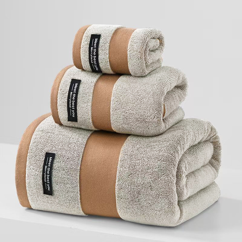 Toalla de baño, 100% algodón, clase A, grado materno-infantil, toalla de algodón puro al por mayor, adulto, gruesa, suave, absorbente, juego de dos piezas para el hogar y hotel