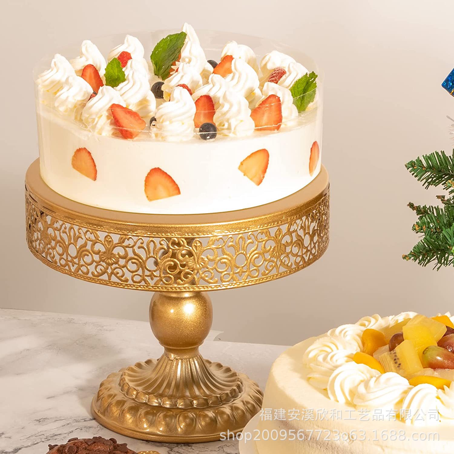 Creativo estilo europeo oro hueco estante de pastel de boda props mesa de postres decoración de postres tienda de postres refrigerio combinación de estante de pastel