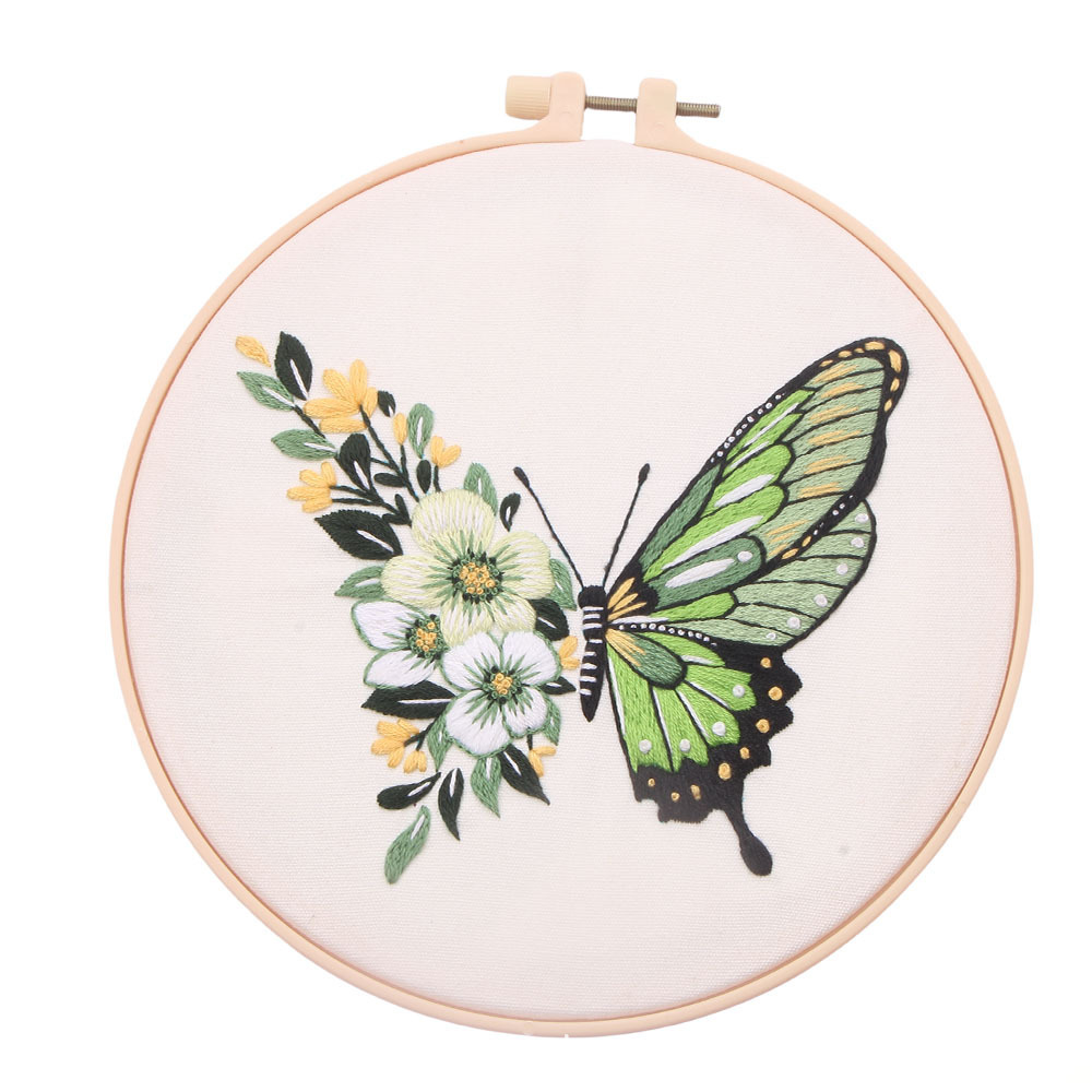 Transfronterizo inglés paquete de material de bordado diy kit mariposa fresca paquete de material de bordado manual