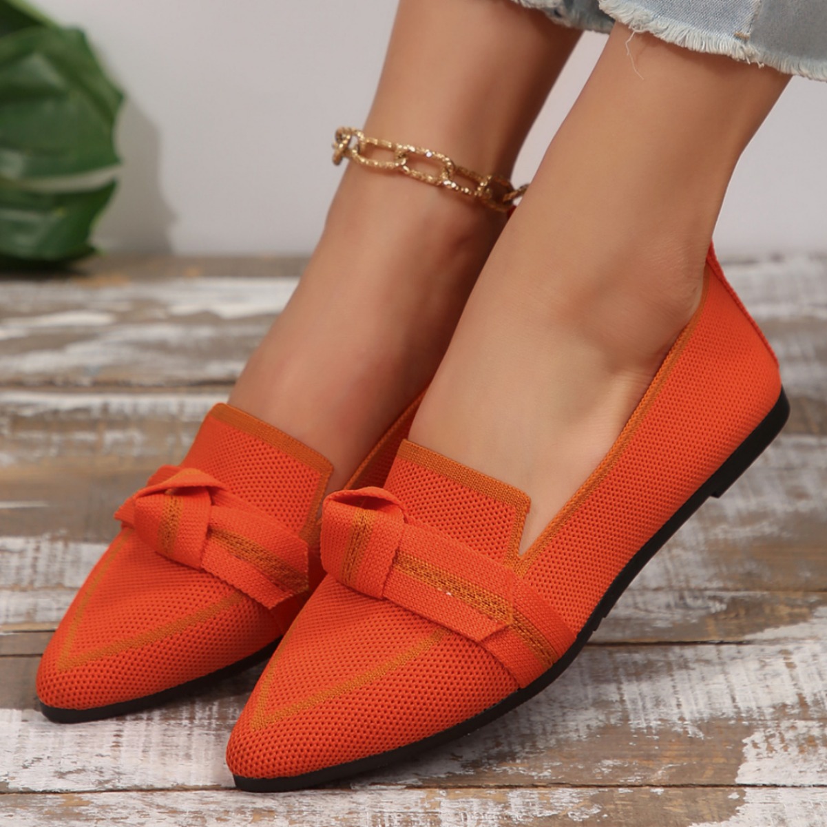 Damen Ballerinas Aus Strick Bequeme Freizeitschuhe Flach_voghion.com