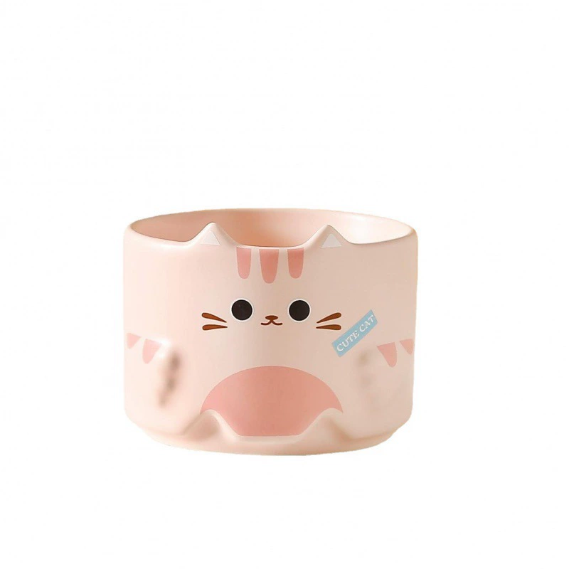 Стеклянная/стакан-купол? Stackable Cat Cartoon Mug Tower, 301–400 ml Cute Birthday Gift, 4 Colors