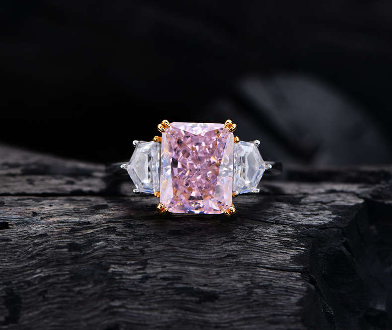 Fashion Geometric Sterling Silver Inlay Zircon Rings 1 Piece