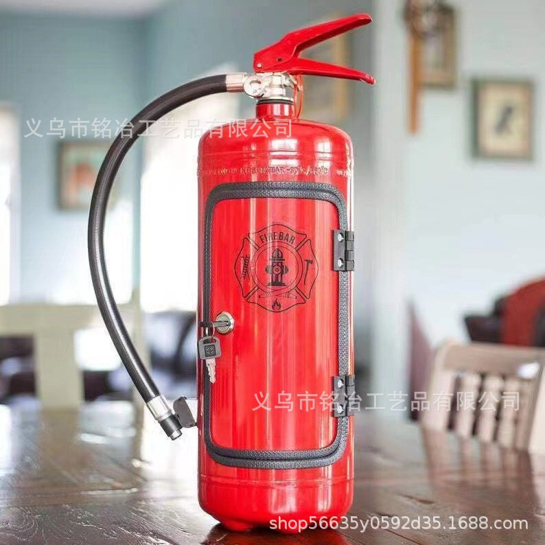 Amazon Fire Extinguisher Mini Bar Fire Extinguisher Wine Box Creative Men's Wine Storage Box Gift