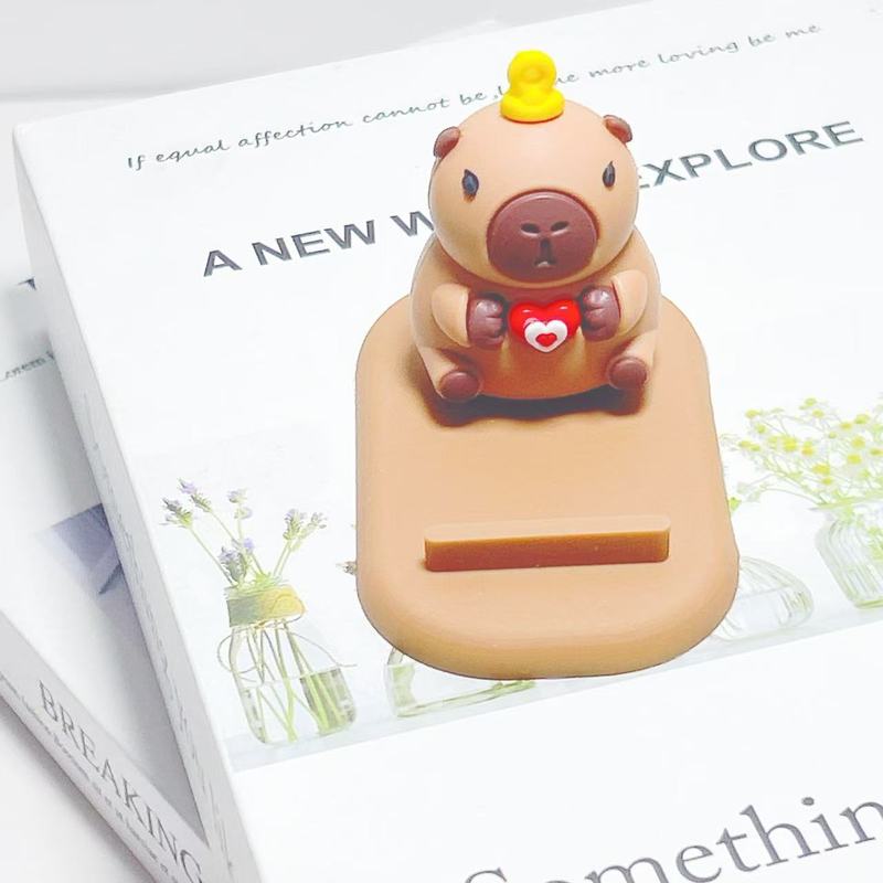 かわいいカピバラ立体公仔怠け者デスクトップスタンド創意携帯電話スタンドプレゼント置物|undefined