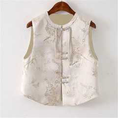 2026年春の新作、中国風の新中式ベスト。着痩せ効果のある上品なデザイン、ファッショナブルな中国風のボタンが特徴の高級感のあるアウターウェア。