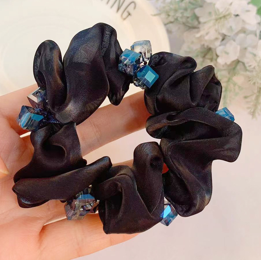 Hair Accessories Hair Rope Hair Accessory for Ponytail Rubber Band Elegant Ins Korean Hairtie Female Adult High-End Crystal Small Intestine Hair Ring