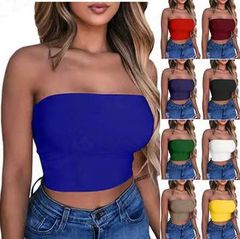 速賣通eBay wish歐美時尚女士純色抹胸瑜伽運動裹胸小背心女