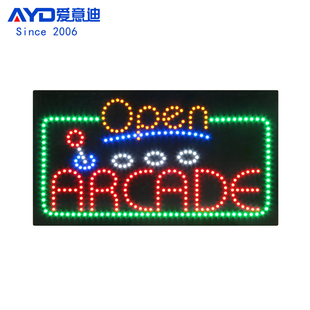 跨境LED广告牌电子招牌炫彩动画 LED OPEN ARCADE SIGNS 78x43cm