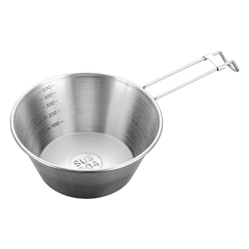 304 stainless steel camping snow bowl outdoor camping portable campfire hiking snow bowl cup foldable tableware snow bowl